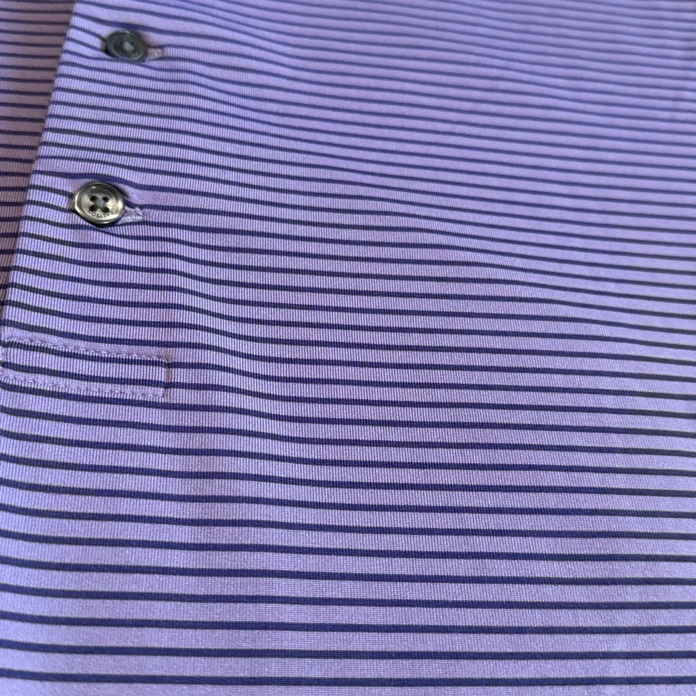 Greyson purple striped polo size large - Picture 4 of 5